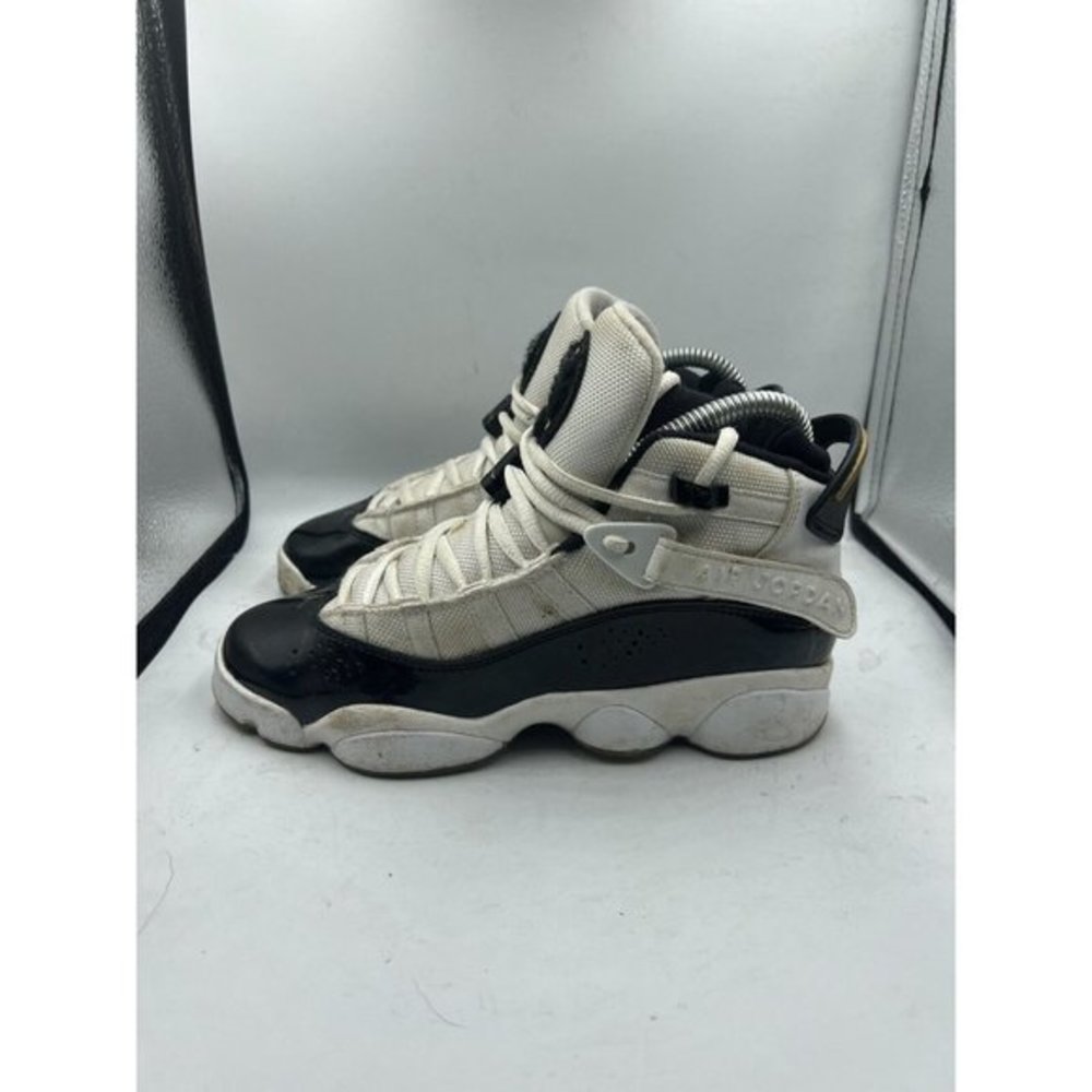 Air Jordan Boys 6 Rings Athletic Shoes White CW6994-100 Mid Top Lace Up 4.5Y